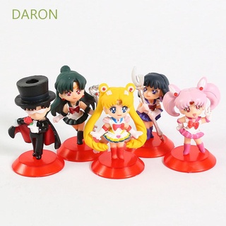 DARON 5 unids/set figura modelo regalos muñeca adornos Sailor Moon figuras de acción miniaturas Anime Scultures modelo coleccionable de PVC muñeca juguetes figuras de juguete