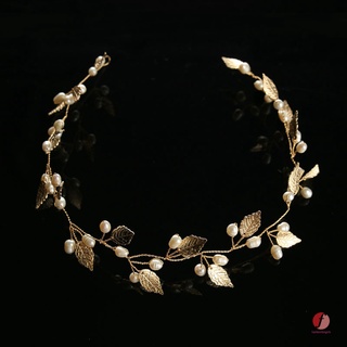 Diadema con hoja de oro y plata para mujer