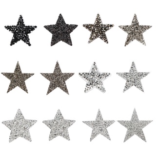 MANTENER High Quality Clothing Accessories Multiple Sizes Pentagram Sticker Rhinestone Patches DIY Crafts New Star Motifs Thermal Transfer Garment Decoration Hotfix/Multicolor (3)