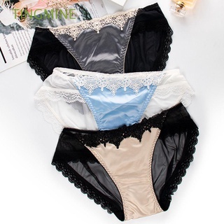 TINGMINE Solid Color Panties Ladies Briefs Underwear Women Hollow Out Lingerie Tempting Net Low-rise Lace/Multicolor