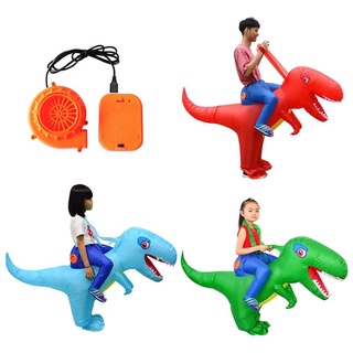 inflable adultos niños montando dinosaurio disfraz disfraz de cosplay vida silvestre
