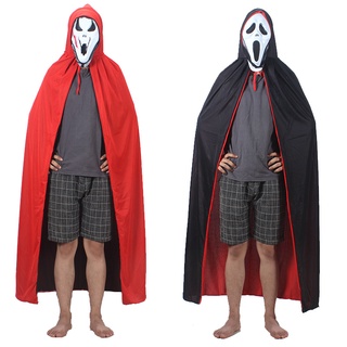 Halloween Costume Halloween cloak vampire cos role-playing costume double-layer black and red cloak mask props in stock