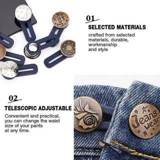 Botón Extensor De Cintura Para Ropa De Mezclilla De Metal DIY Accesso W7U7 I1P4 Ajuste De Costura Y7K0 (3)
