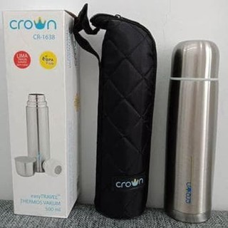 Crown CR-1638 Easy Travel Thermos vacío 500 ml de acero inoxidable/termo de agua