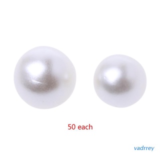 va 50 botones redondos de perlas sintéticas para costura, álbumes de recortes, manualidades con agujero, 10 mm, 12 mm