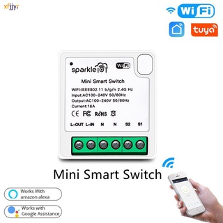 * Tuya MINI Wifi Smart Switch 16A 2 Vías Control Temporizador Interruptores Inalámbricos/Life APP Trabajo Con Alexa Google Home xfjjyr