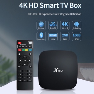En stock X96A Android 10.0 TV Box 2.4GHz/5GHz Dual Band WiFi Set-Top TV Box 2GB RAM 16GB ROM 3D 4K HDR10 H.265 Android Set-Top TV Box