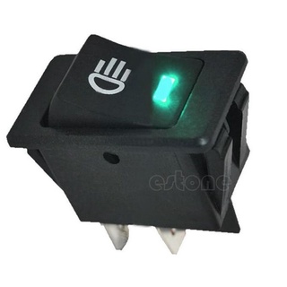 asai 12v vehículo coche barco luz antiniebla led balancín interruptor dash salpicadero verde 4 pin nuevo (1)