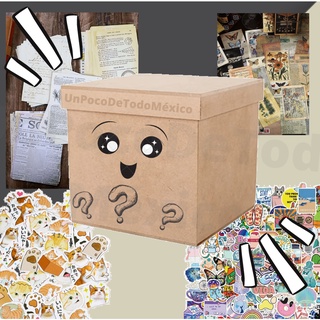 Box Sorpresa (Papeleria) / Hojas decorativas, sobres, lapices de colores, plumas, stickers, estampas, pegatinas, sellos.