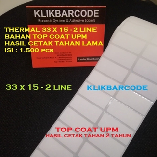 Xp-360b código de barras XPrinter Label Uk. 33 X 15 (2 líneas) térmica 33X15MM Clickbarcode - relleno: 1.500 pcs