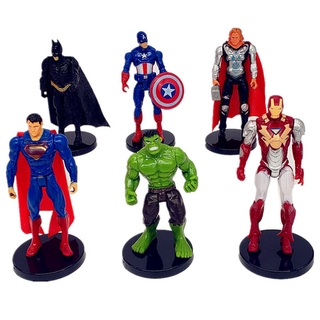 los vengadores hulk iron man batman superman héroe figura de acción juguetes decoración de tartas