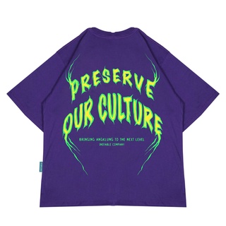 Camiseta de gran tamaño Manshur Angklung nuestra cultura púrpura