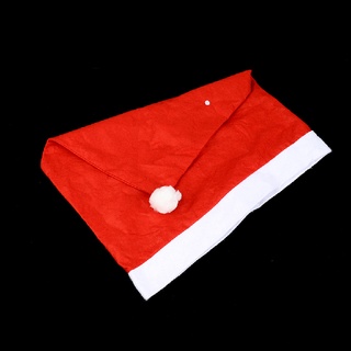 [meifuyi2] rojo santa claus gorra cubierta trasera navidad cena mesa fiesta decoración de navidad 768o