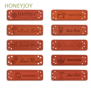 honeyjoy 10pcs etiqueta de cuero sintético hecho a mano parche etiquetas diy suministro accesorios de costura ropa retro pu