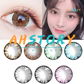 ahstory 2Pcs 7 Colors 0 Degree Big Eyes Cosmetic Contact Lenses for Party Makeup Cosplay