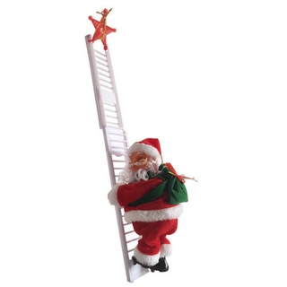 Escalada creativa Santa Claus escalada en escalera para decoración de árbol de navidad