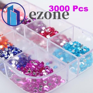 Ezone1 3000 Piezas De Diamantes De Imitación Para Uñas , Decoración De Arte , Cristales , Piedras
