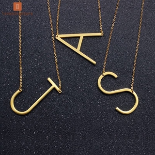 la moda collar con colgante de letras para mujer alfabet gargantilla inicial de acero inoxidable collier collares joyería