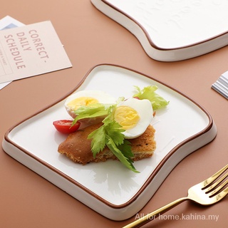 Placa de estilo nórdico Simple de cerámica placa de Pan ins creativo tostadas plato Personal hogar pastelería postre pastel plato de desayuno plato de tarta