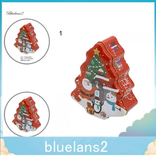 blue2 caja de caramelos de grado alimenticio de navidad en forma de árbol de caramelo caja de lata a prueba de humedad para el hogar