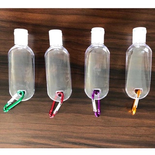 friends botella de spray portátil de viaje botella de jabón de mano recargable con gancho con llavero colores aleatorios plástico transparente de alta calidad contenedor cosmético (8)
