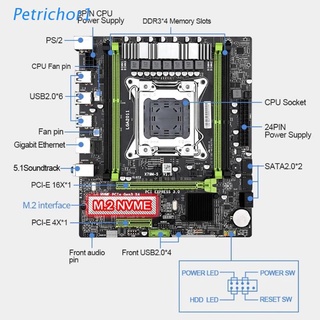 PETR X79M-S2.0 Desktop Motherboard NVME M.2 Interface 64GB for CPU Set DDR3 x 4 Memory Slot Low Power LGA 2011 Xeon E5