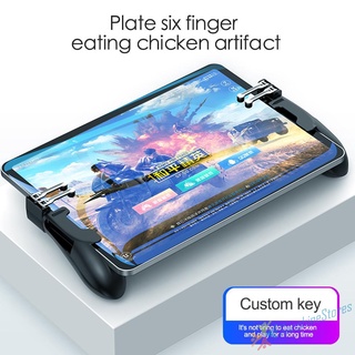 (momodining) 2pcs h11 6 dedos mobie controlador para pubg gamepad tablet gatillo mango