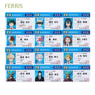 FERRIS Kids Toys Midoriya Student ID Card School Food Card Teacher Cards My Hero Academia Collection Card Fans Cosplay Toys Anime Peripheral PVC Katsuki Fans Collection Bakugou Allmight