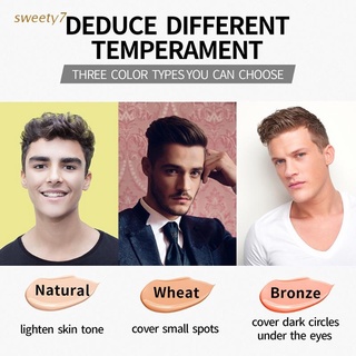sweety7 Men BB Air Cushion Foundation Concealer BB Cream Revitalising Nourishing Whitening Makeup Cosmetic Waterproof Brighten Face Base