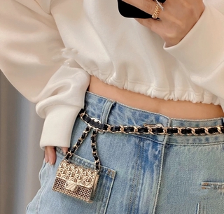 CHANEL Iron mouth Belt bag Accessories Chain pearl crossbody accessories