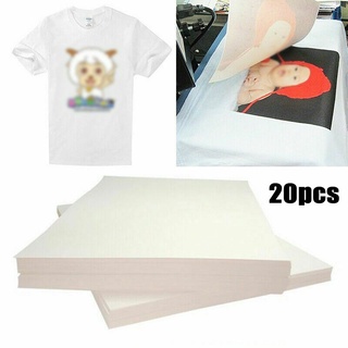 Papel de transferencia de calor 20pcs equipo de impresión camiseta tela tinte sublimación (1)