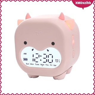 [xzihb] Reloj despertador digital para nios, reloj despertador con luz nocturna y 6 sonidos de alarma, calendario de