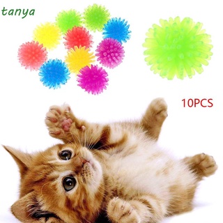 TANYA Juguetes divertidos Bola de felpa elástica Para gatitos Spike Ball Juguetes para gatos Bola de extrusión Juguetes interactivos Bola de color Bola TPR Un juguete inquieto 2 cm Bola de baya
