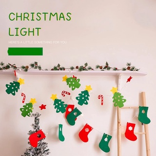 Christmas Banners Hanging Flags LED String Light Decor / Home Hanging Battery Operated String Lights (2)