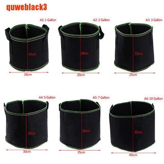 quweblack3 1/2/3/5/7/10 galones negro fieltro macetas de jardín planta bolsa de cultivo contenedor COJ