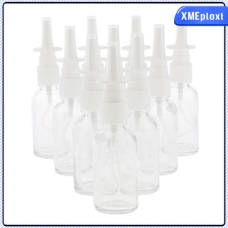 [XMEPLOXT] 10 botellas vacías de vidrio recargable Nasal pulverizador fino bomba de niebla viales 30 ml traje para maquillaje agua Perfumes aceites esenciales