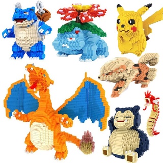 Nuevos ladrillos de juguete Diy monstruo de peluche Pikachu Venusaur Blastoise Charizard Snorlax Gyarados Mini juguete