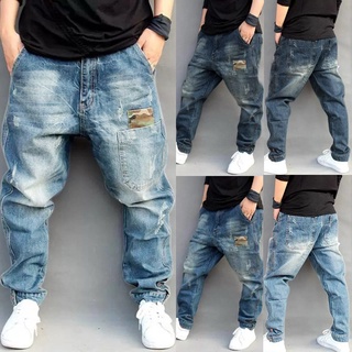 laikeli hombre pantalones de cintura media doble bolsillo cierre de cremallera desgastado hombre Jeans para actividades al aire libre