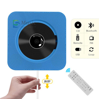 [Muwd] reproductor de CD portátil montado en la pared amplificador de música Audio Boombox con mando a distancia soporte BT/USB/FM modos azul enchufe del reino unido