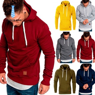 Men Gym Workout Long Sleeve Hoodies Training Pullover Casual Hooded Sweatshirt Sweater
