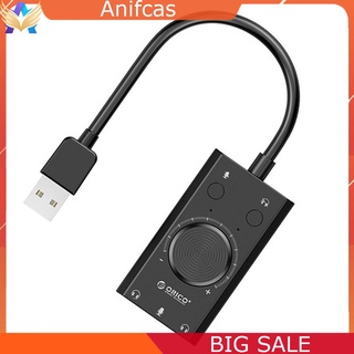 AC-ORICO SC2 Tarjeta De Sonido Externa USB Volumen Ajustable Adaptador De Audio PC