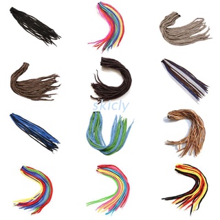 esquí 8 unids/set colorido dreadlocks peluca extensiones para mujeres hombres sintético hecho a mano hip-hop estilo hippie reggae pelo giro trenzado