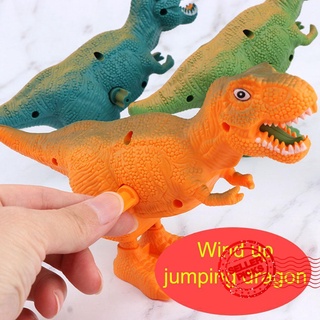 wind up reloj de juguete de plástico saltar dinosaurio premio de los niños regalo del día de los niños f9t3