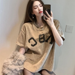 T-Shirt Ropa De Mujer ins Moda Primavera Verano Versión Coreana Impreso Suelto Todo-Partido Top 2022 Nuevo Estilo De Manga Corta vibe