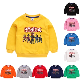 10 colores niños manga larga algodón Roblox dibujos animados suéter niños Top (venta al por mayor disponible) 90-130cm