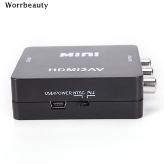 worrbeauty adaptador hdmi a rca av/cvbs hd 1080p mini hdmi2av convertidor de vídeo mx