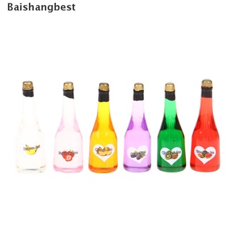 [bsb] 6pcs 1:12 casa de muñecas miniatura fruta champán bebida vino accesorios de cocina [baishangbest]
