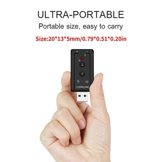 7.1 tarjeta de sonido externa USB a Jack adaptador de Audio Digital para auriculares de 3.5 mm