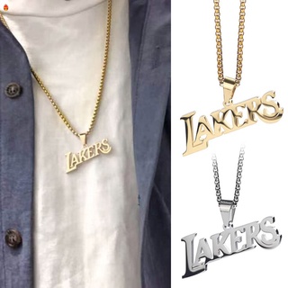 Collar Lakers de acero de titanio regalo de recuerdo para amantes del baloncesto