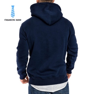 Men Winter Hoodies Long Sleeves Pockets Hooded Pullover Minimalist Casual Sports Tops (3)